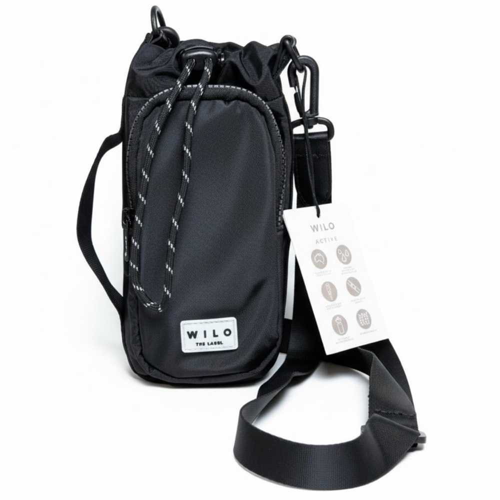 WILÓ THE LABEL Active Black Nylon Hydration Sling